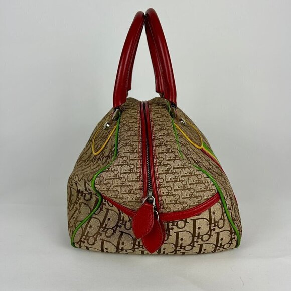 VINTAGE CHRISTIAN DIOR 2004 RASTA PRINT BOWLING BAG - Picture 9 of 12